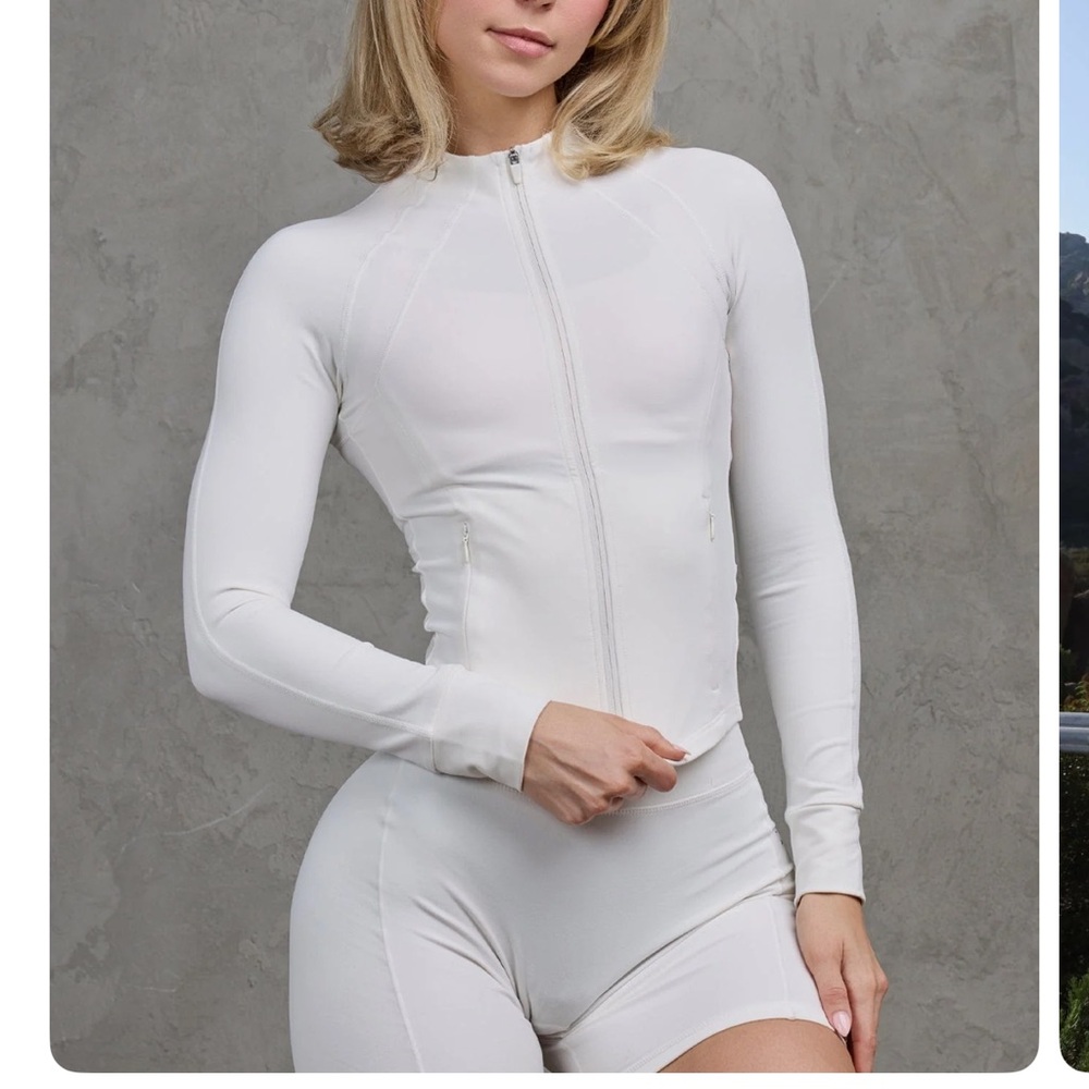 Young LA White Zip-Up Jacket